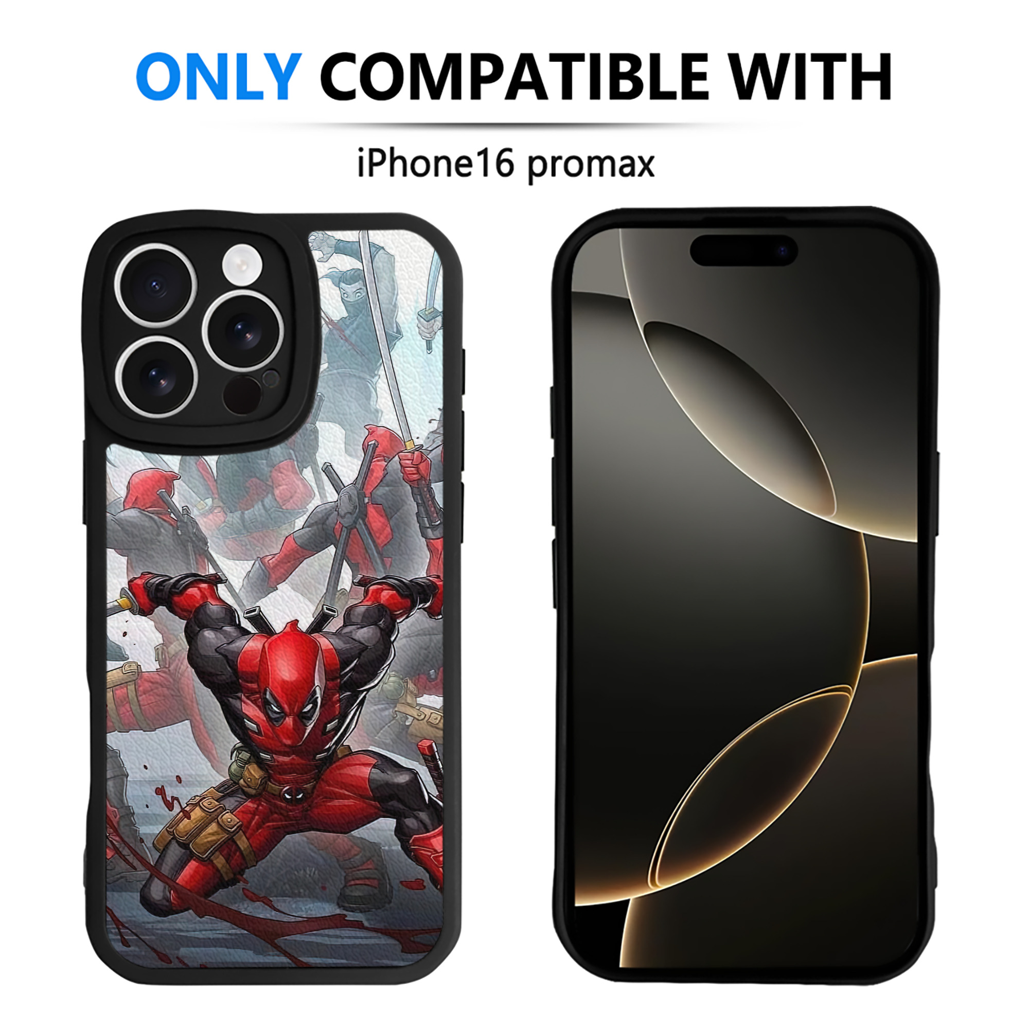 （画像用） Deadpool デッドプール 【iPhone 16シリーズ対応】シリコンスマホケース（レザー調） 材質：シリコン